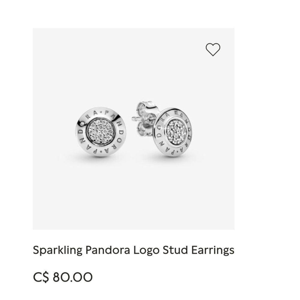 Pandora Sparkling Logo Stud Earrings